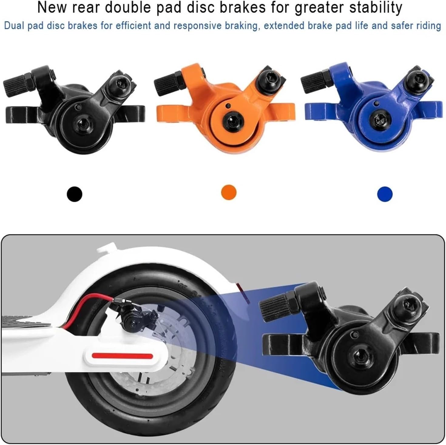 Brake Caliper Compatible with Xiaomi 4 Pro M365 PRO MI 3 1S Kickscooter Aluminum Alloy Electric Scooter Rear Wheel Disc Brake with Screws(Black)