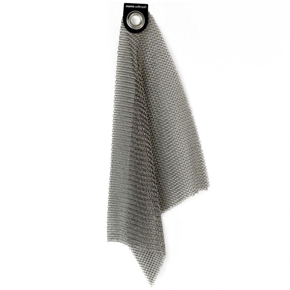 mono Softmesh Cleaning Mesh | Stainless Steel Cloth with Hook for Gentle Scrubbing of Pots, Decanters, Grills, Crystal and More (10/700)