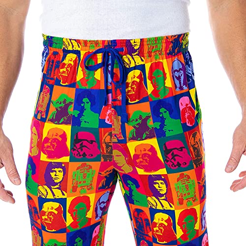 Star Wars Pajamas Men's Warhol Pop Art Characters Square Design Loungewear Sleep Pajama Pants3
