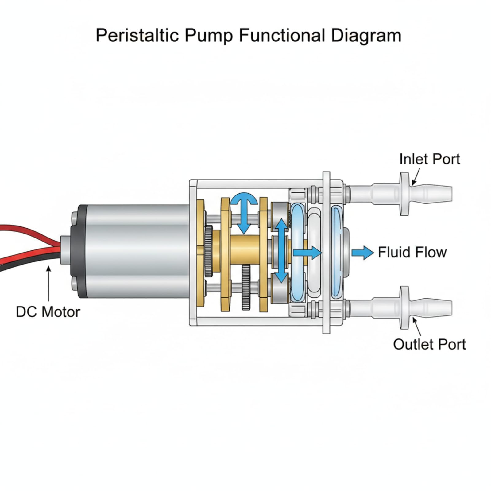 Mini Pompe Péristaltique, 60 mA Micro-pompe péristaltique Débitmètre Mesure Titrage des métaux Auto-amorçante pour instruments médicaux esthétiques(G15-3V)