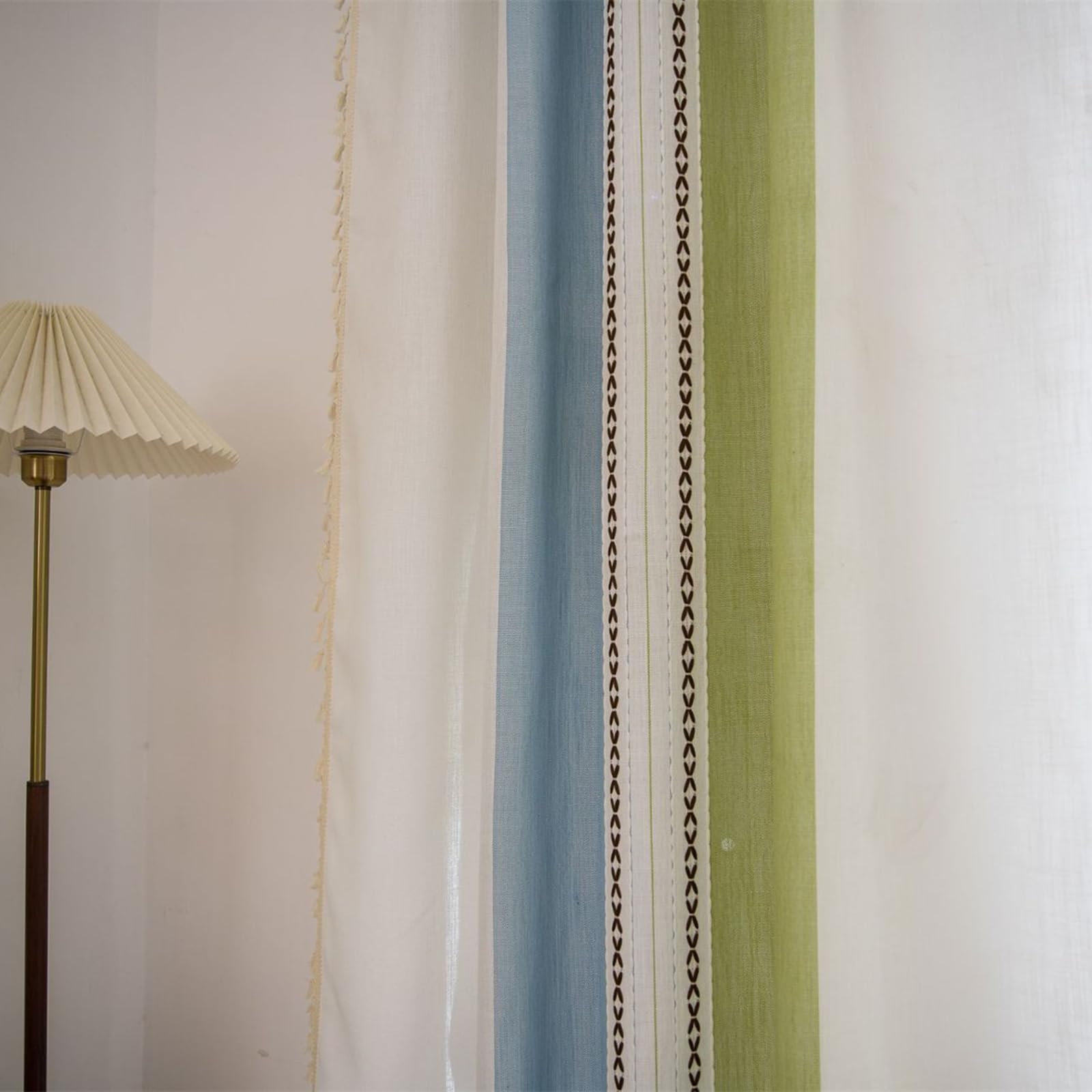 Deeprove Cortinas bohemias de lino de 72 pulgadas para dormitorio, sala de estar, cortinas semitransparentes rústicas rústicas para tratamiento de ventana, bolsillo para cortinero, 1 panel de 52
