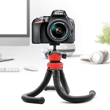 Powerpak DY-HJG-1 Flexible Gorillapod Tripod | with 360� Rotating Tripod Ball Head | Mobile Holder | GoPro Tripod Mount | for DSLR, Action Cameras & Smartphone | Payload 1.5Kg | RED