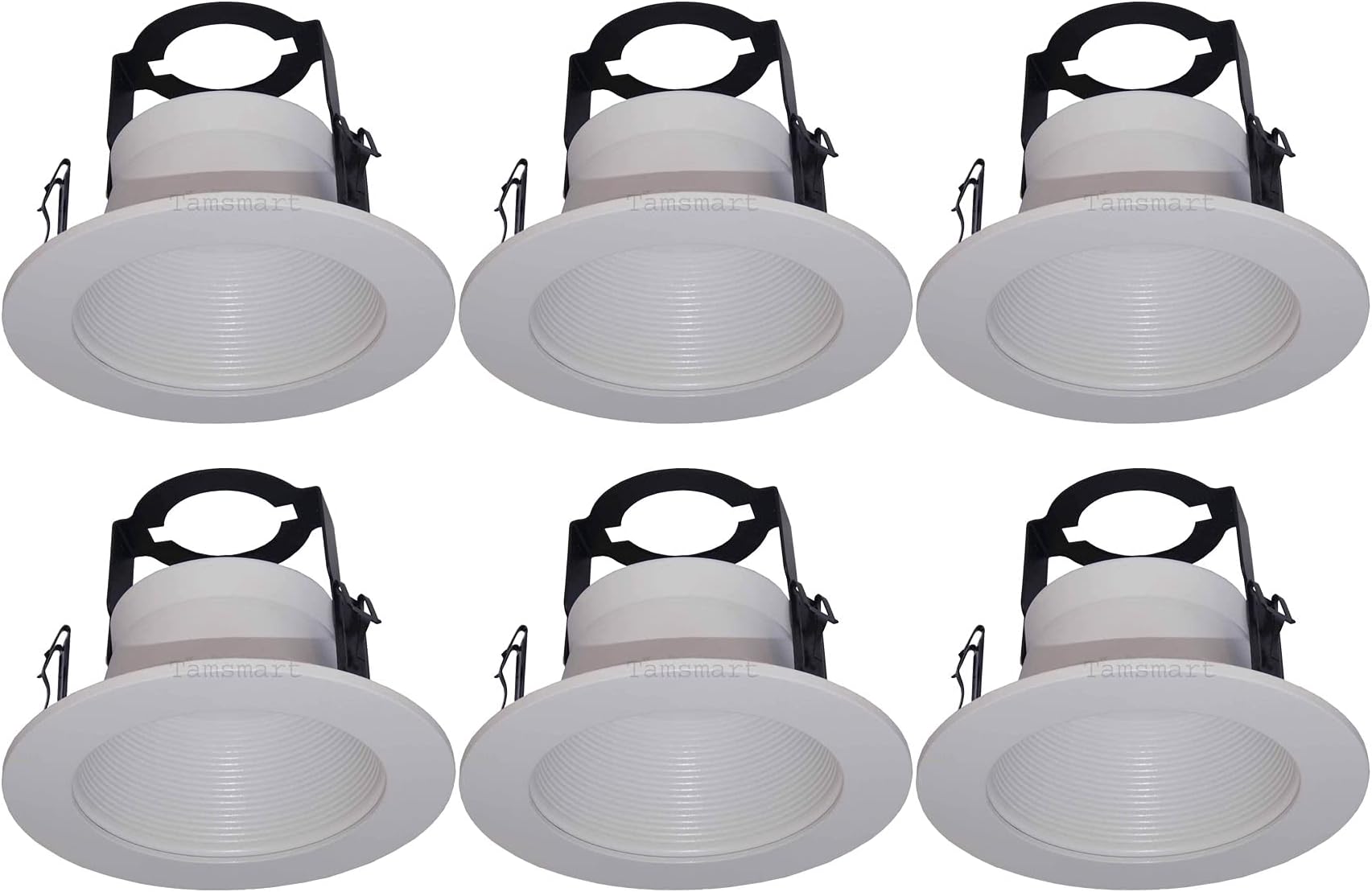 6 Pack-4" Inch Open Baffle Trim with Bracket for Line Voltage Recessed Light/Lighting-fit Halo/Juno
