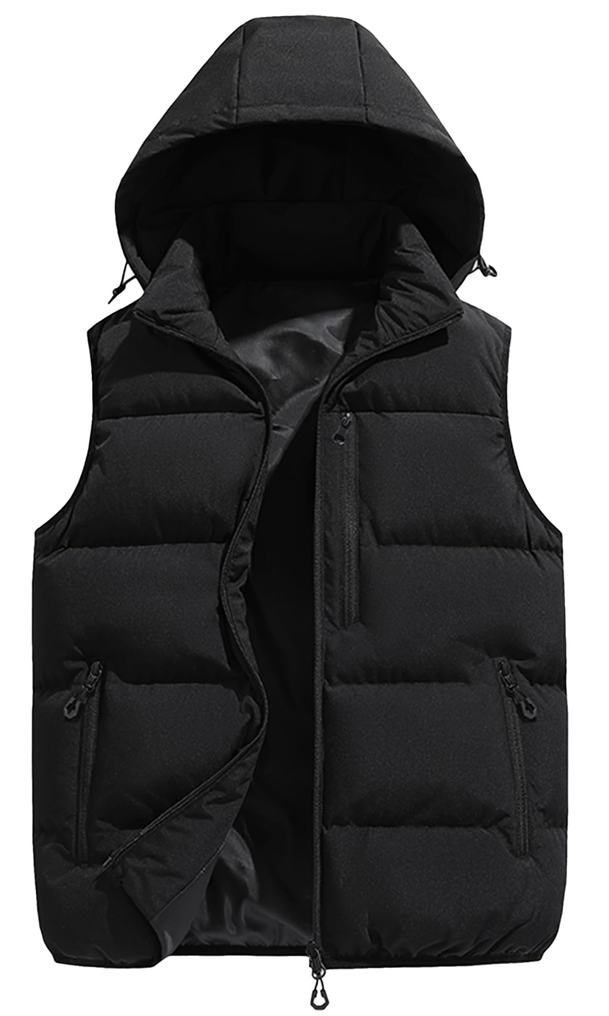 AIEOE Herren Winterweste Casual Farbblock Steppweste Verdickter Thermo Outdoorweste mit Kapuze EU XL