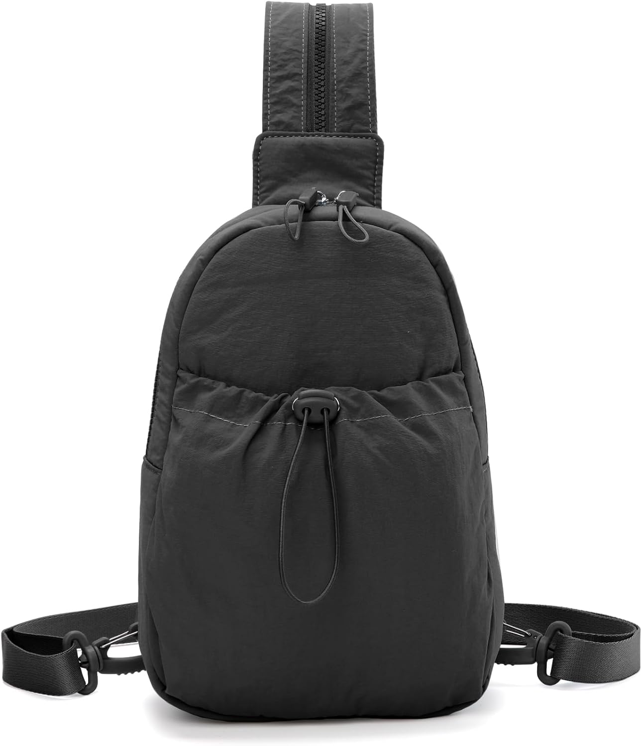 Convertible Backpack Crossbody Small Sling Bag for Women Crossbody Shoulder Chest Daypack with Zipper Strap for Hiking, Black - Image 4