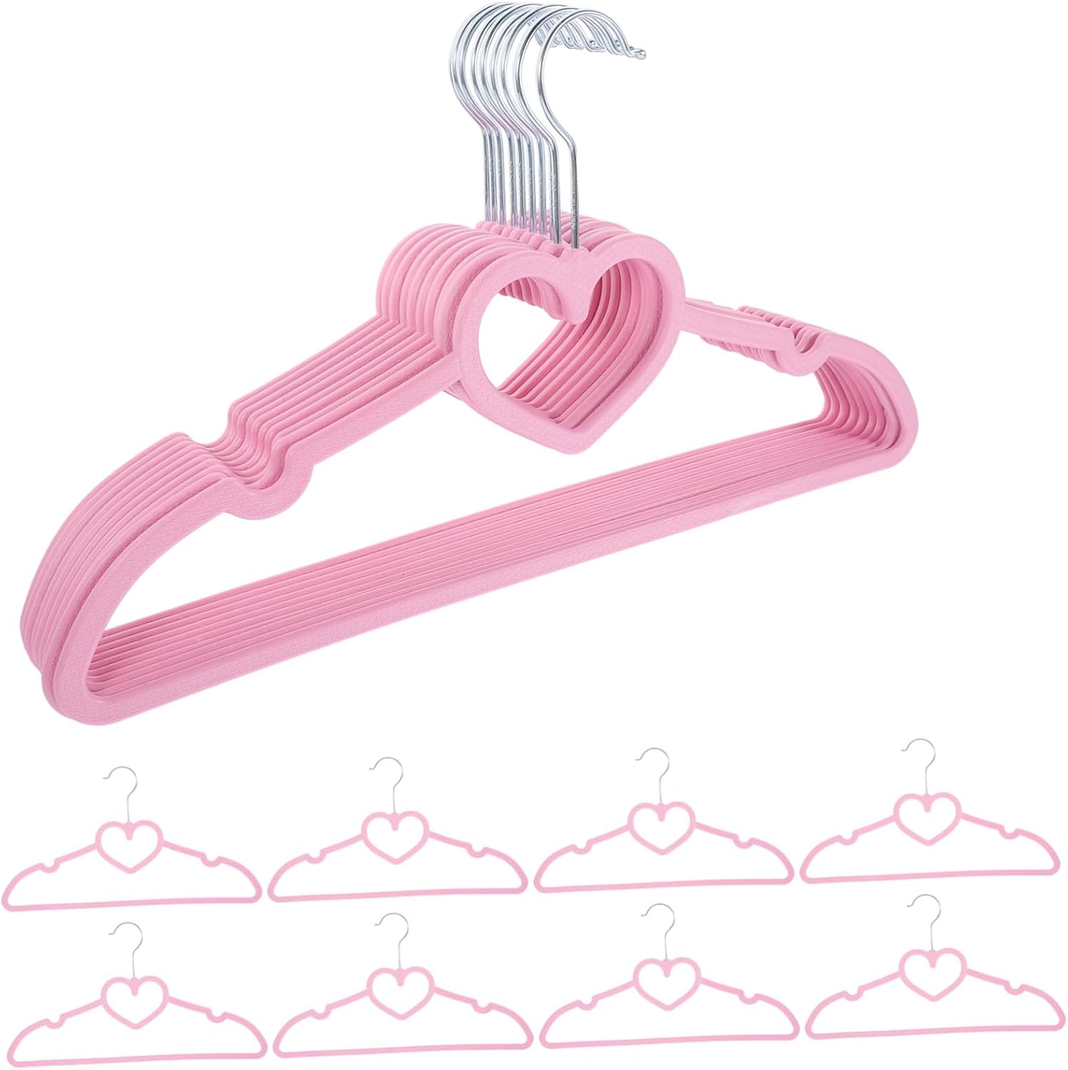 Garneck Love Clothes Drying Rack 20pcs Plastic Hangers Heart Patterns Easy to Use