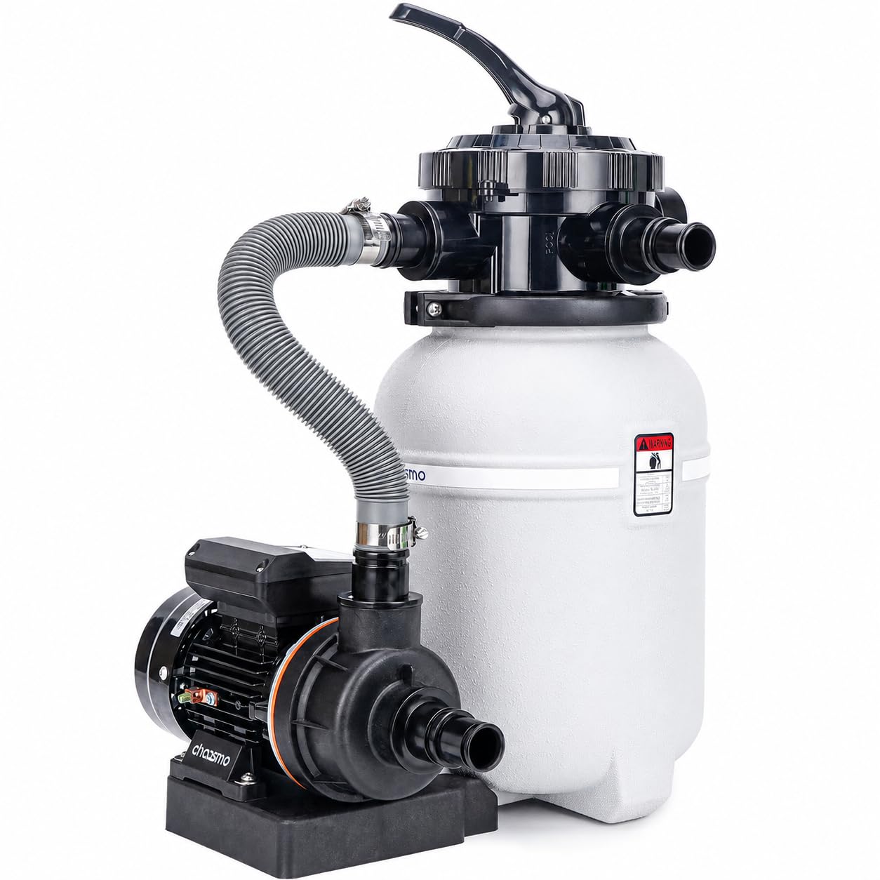 10-Inch Sand Filter Pump System for 3,000–6,500 Gal Above Ground Pools, 1/4 HP Pool Pump &amp; Sand Filter Combo, 2220 GPH Max Flow, 6-Way Multi-Port Valve, 1.25"/1.5" Hose Adapters