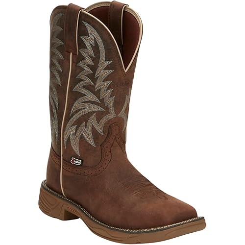 Justin Men's Rush 11" Western Work Boots Wide Square Toe