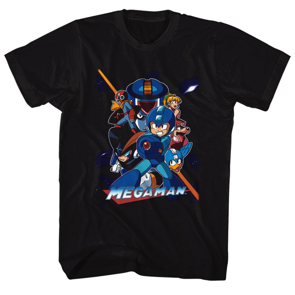Mega Man Rockman Video Game Character Friends Fighting Adult T