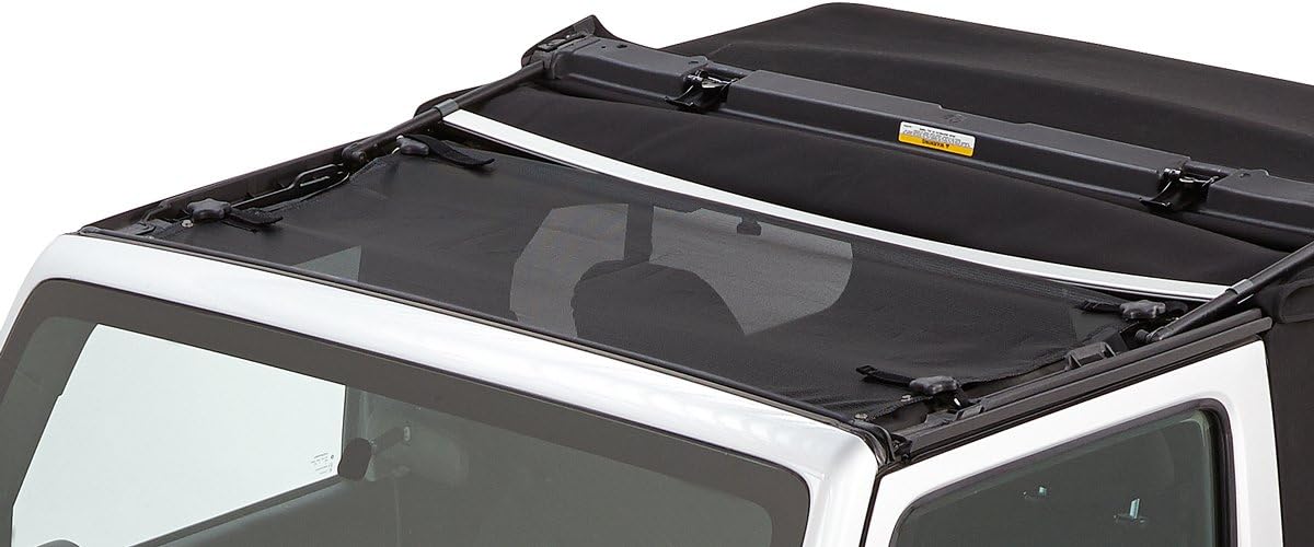 Bestop 5240011 Mesh Sun Bikini Top For 2007-2018 Wrangler Jk 2DR & 4DR - Targa Length