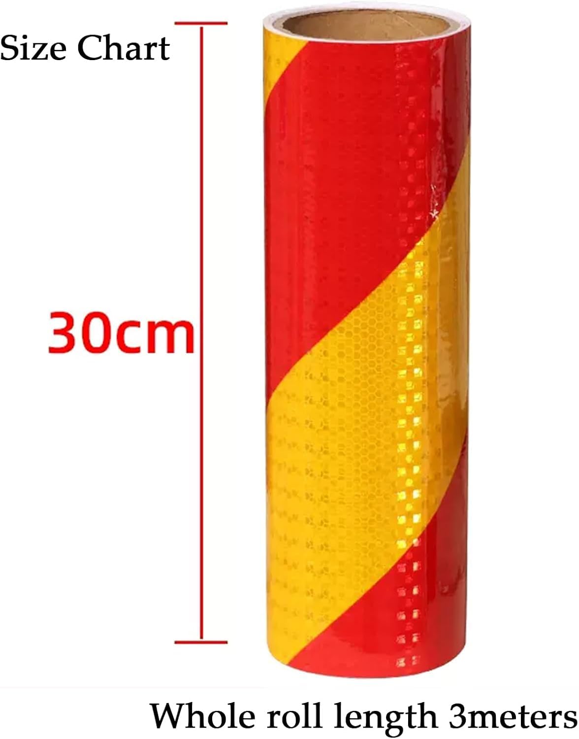 Taśma odblaskowa bezpieczeństwa Samoprzylepna, odblaskowa taśma ostrzegawcza z PCV, 30 x 300 cm, wielokolorowa(Black Yellow)
