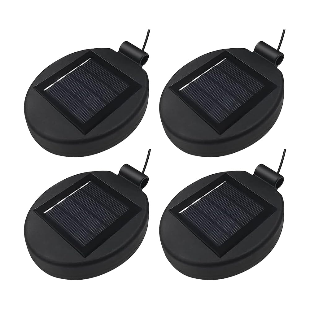 Fuhjythy 4PCS Solar Lantern Top LED Panel Lantern Lid Lights Replacement for Outdoor Flower DIY Solar Flower Lights Garden Patio