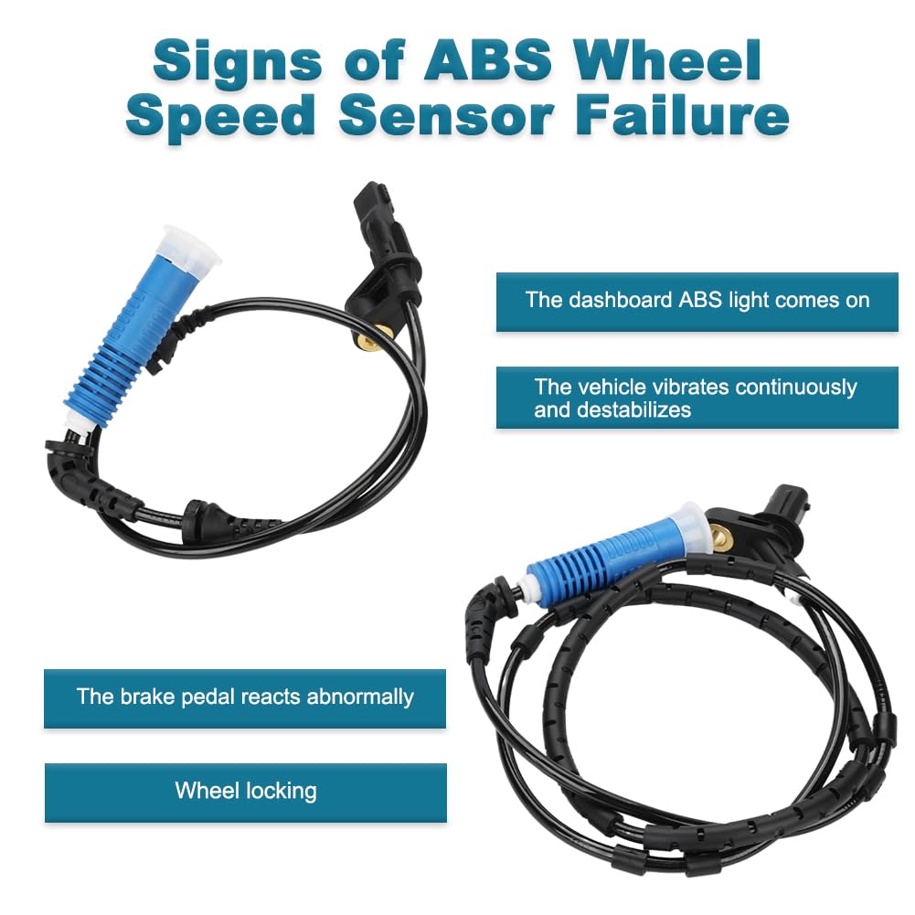 4 PCS ABS Wheel Speed Sensors Compatible with BMW 325Ci 330Ci 2001-2006, 320i 325i 330i 2001-2005, 323i 323C 328i 328Ci 2000-2000, M3 2002-2006, Z4 2003-2008 Replacement for 34526752681