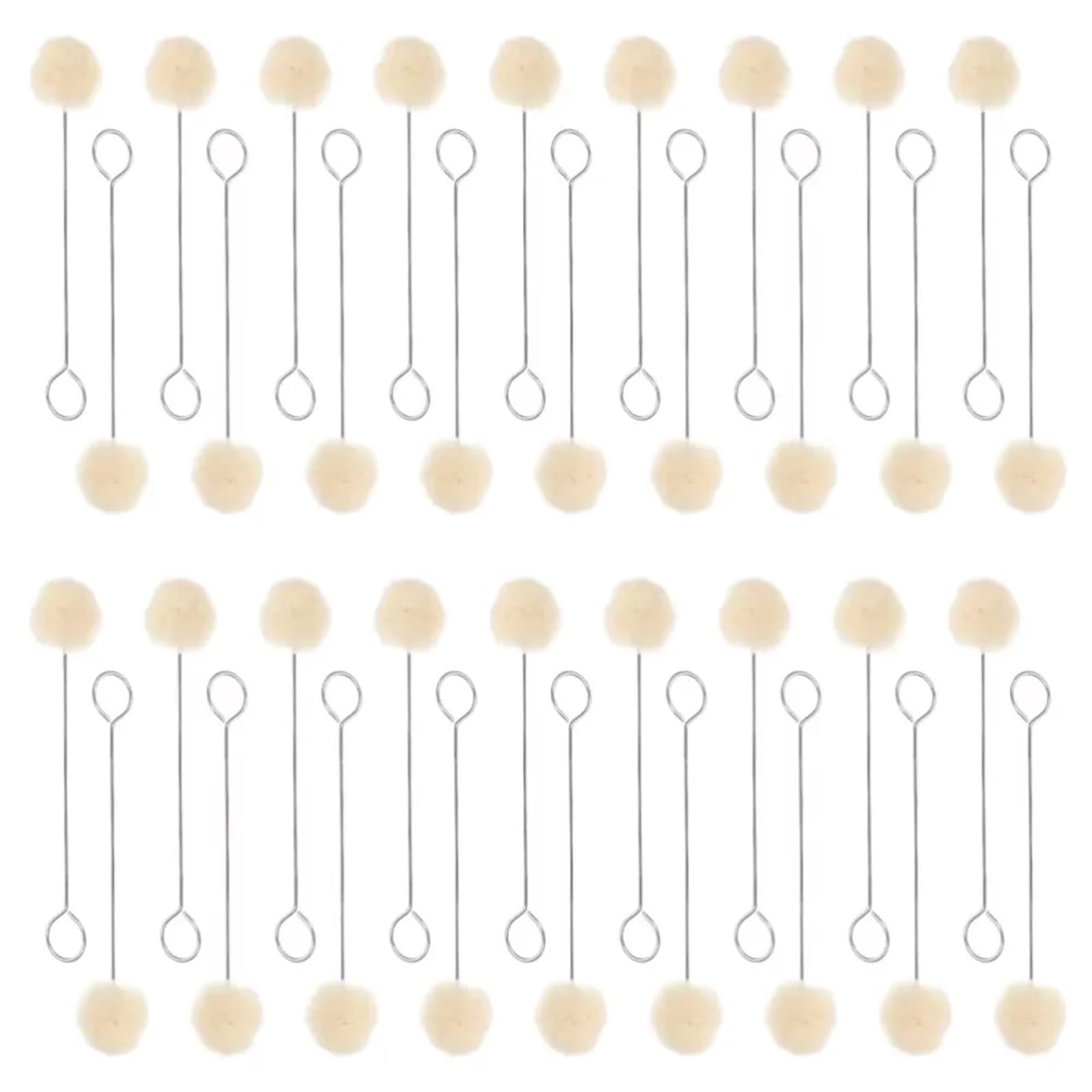 Wełniane pędzelki kulkowe, 200 szt. 12,5-15 cm Białe skórzane kulki wełniane Pędzel malarski do farbowania i klejenia(15cm)