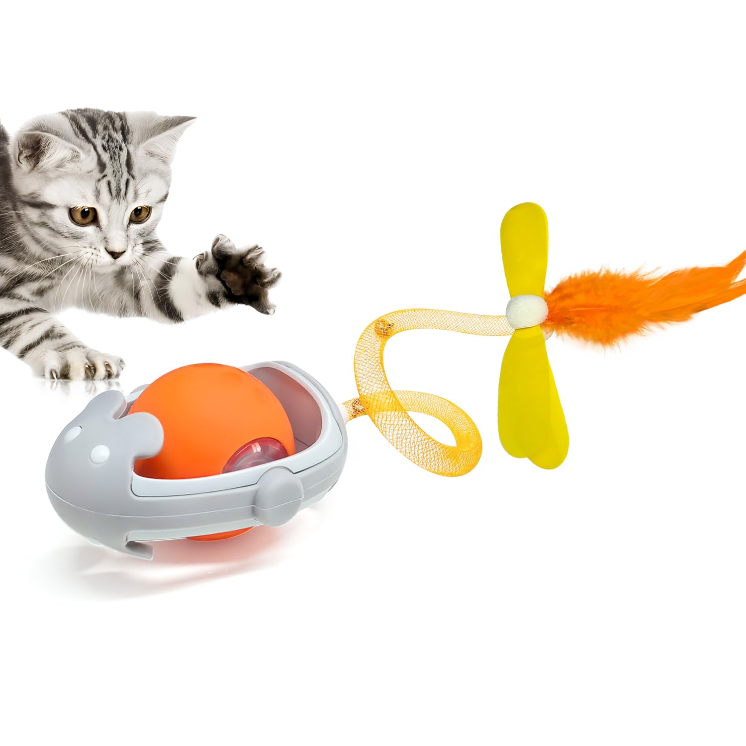 Tyasoleil Cat Ball, Electric Automatic Toys for Indoor Cats Interactive Cat Toy, Rechargeable Irregular Moving Ball