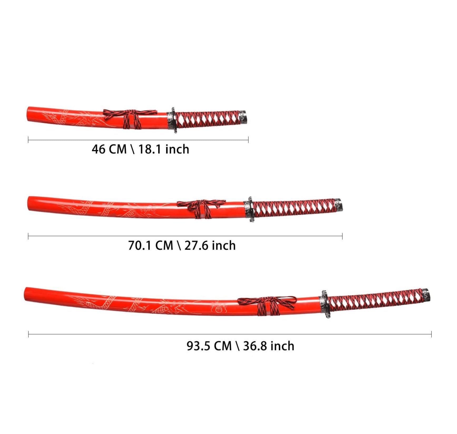 Sword Valley Loong Pattern Knife Three-Piece Suit - Samurai Sword with Display Rack - 36.8