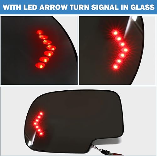 Miniatura 4 de Espejo de repuesto con calefacción para el lado del pasajero para Cadillac Escalade 2003-2007, Chevrolet Avalanche, Silverado, Suburban, Tahoe, GMC