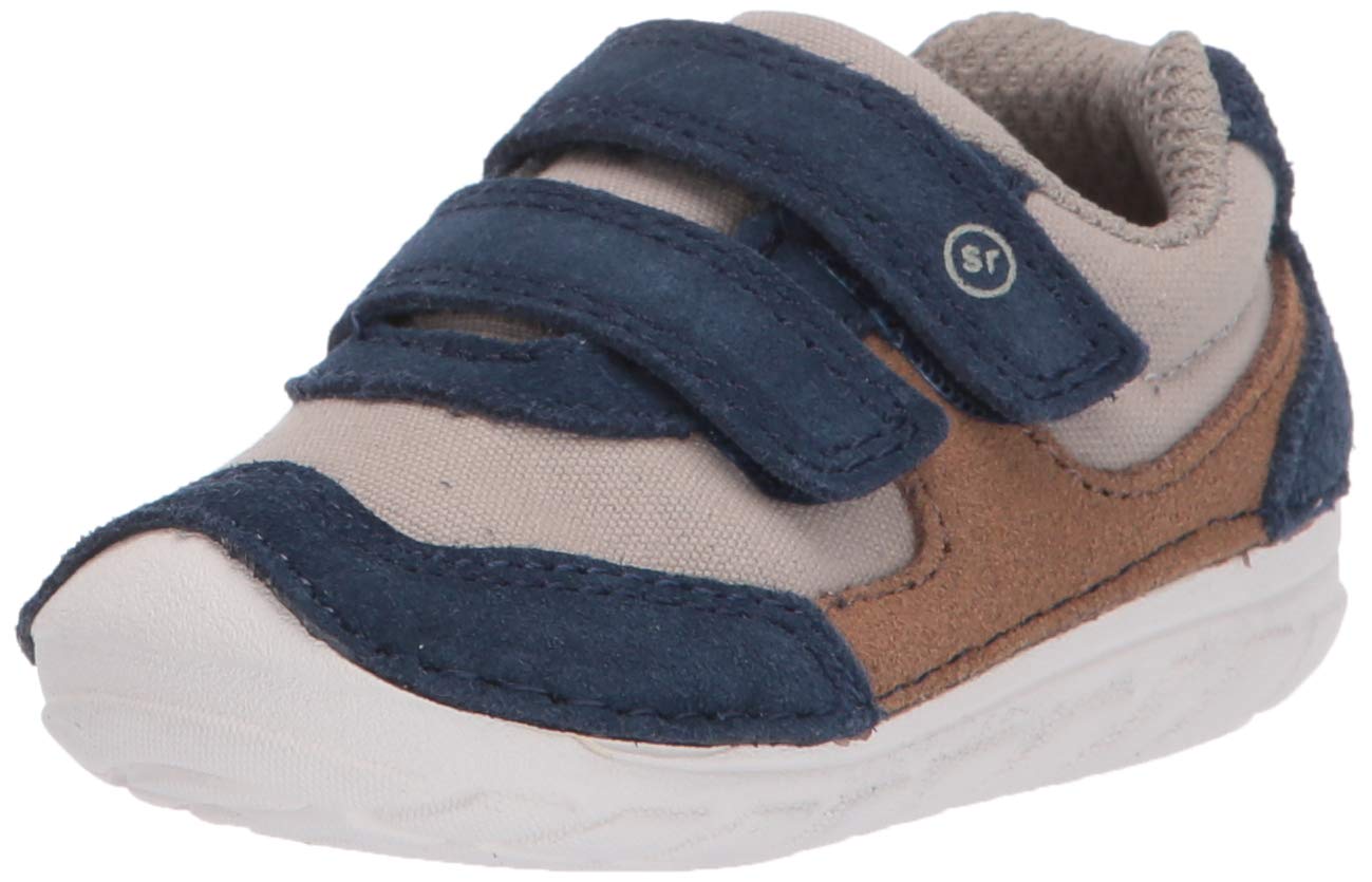 Stride Rite baby boys Soft Motion Mason Athletic Sneaker, Navy/Truffle, 3.5 Wide Infant US