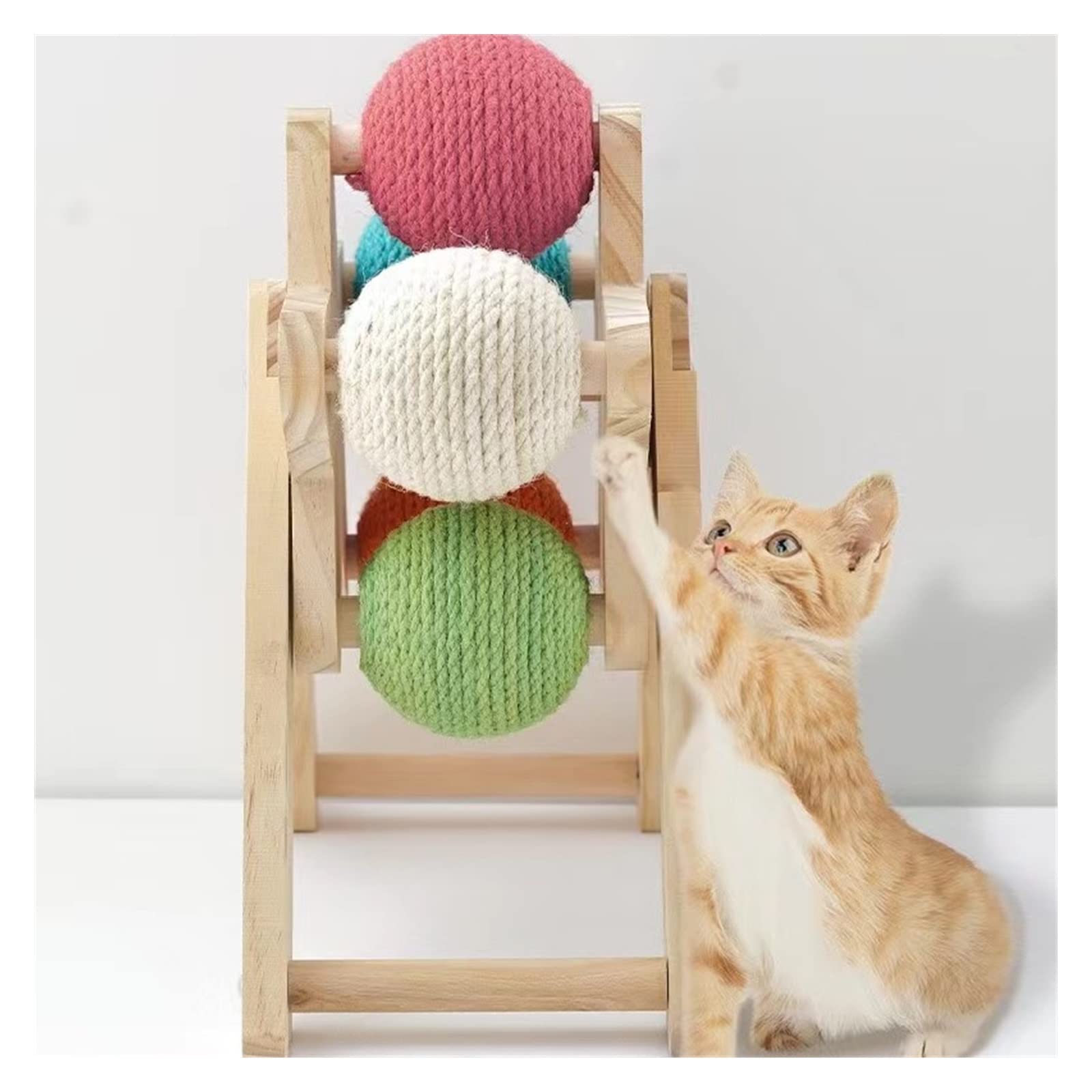 Albero da Arrampicata per Gatti Cat Scratching Ball Toy Kitten Rope Ball Board Grinding Paws Giocattoli Cats Scratcher Forniture for mobili for Animali Domestici Tiragraffi, Torre per Gatti