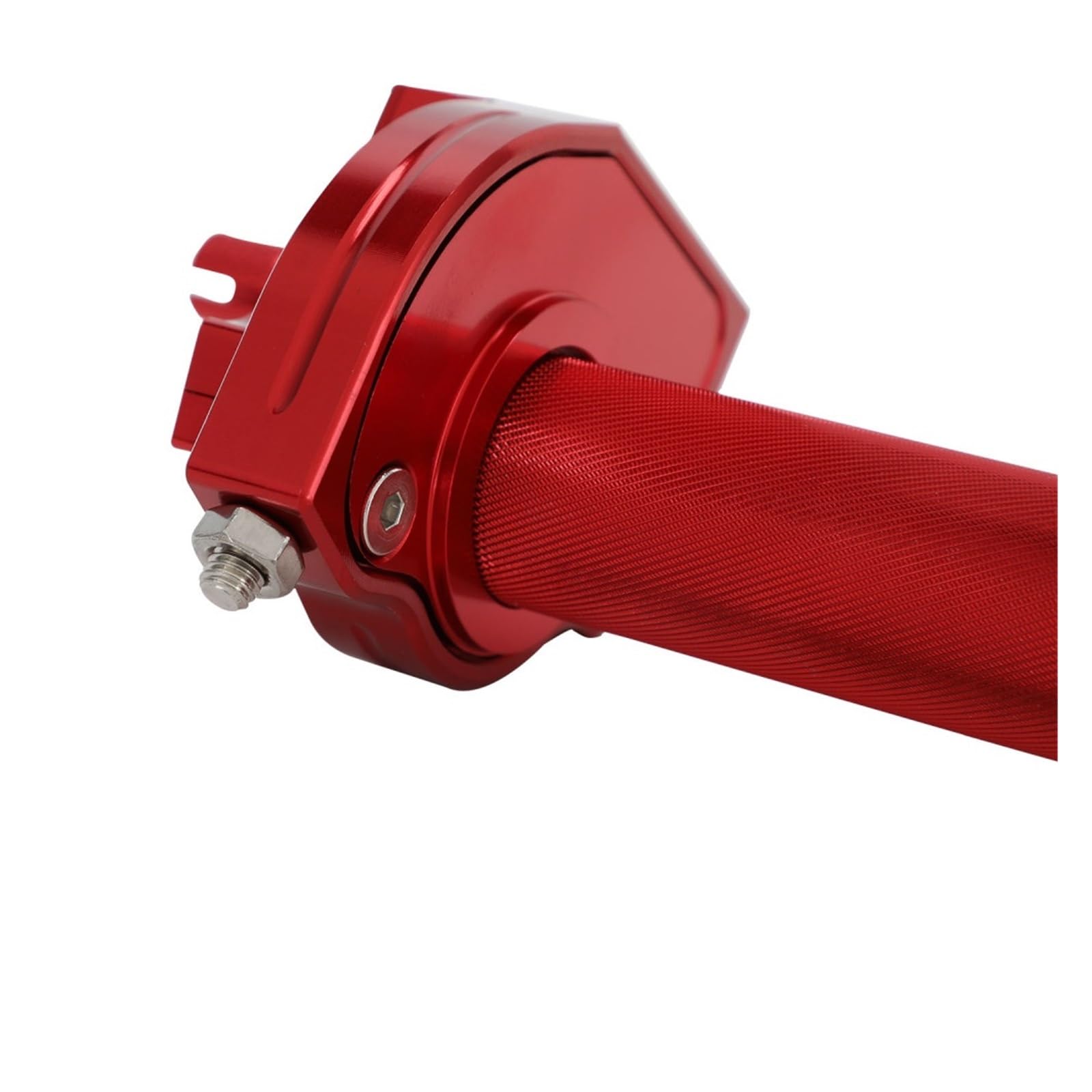 Motorrad Handgriffe Griff Bar Für Universal Motorradteile Für 7/8'' 22mm CNC-Motorrad-Beschleunigerlenker. Motorrad-Lenkergriffe(Red)