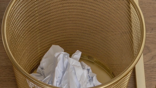 Amazon.com: Martha Stewart Ryder Gold Mesh Metal Trash Can, 4.5