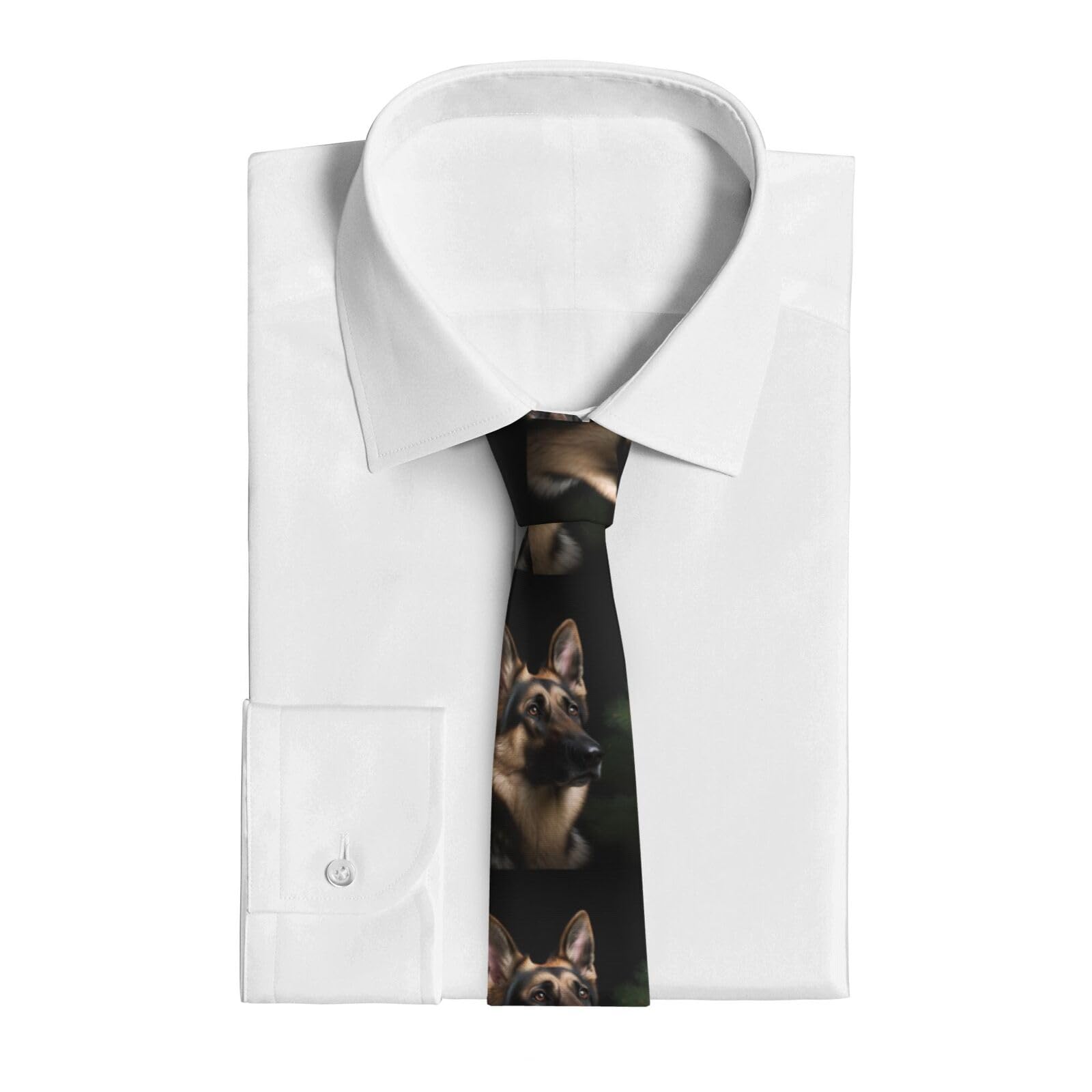 Anceky German Shepherd Tie for Men's Neckties Silk Novelty NeckTies for Business Wedding