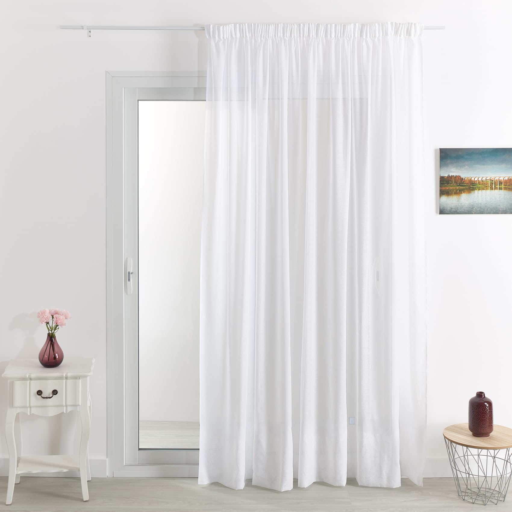 HomeMaison.com Beige Striped Blackout Curtain 140 x 240 cm