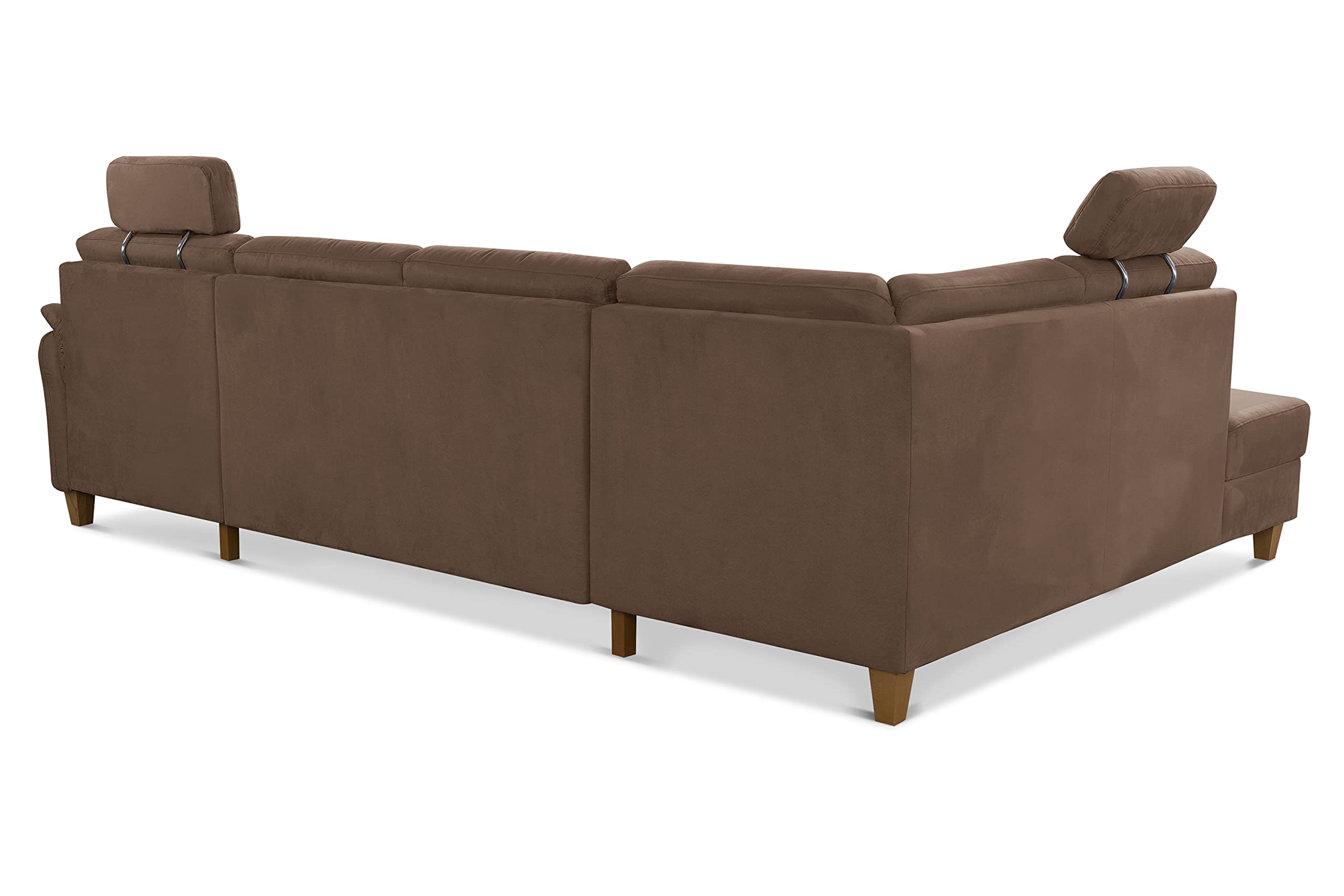 CAVADORE Wohnlandschaft Palera / Federkern-Sofa in U-Form im Landhausstil / 314 x 89 x 212 / Mikrofaser in Lederoptik, Dunkelgrau