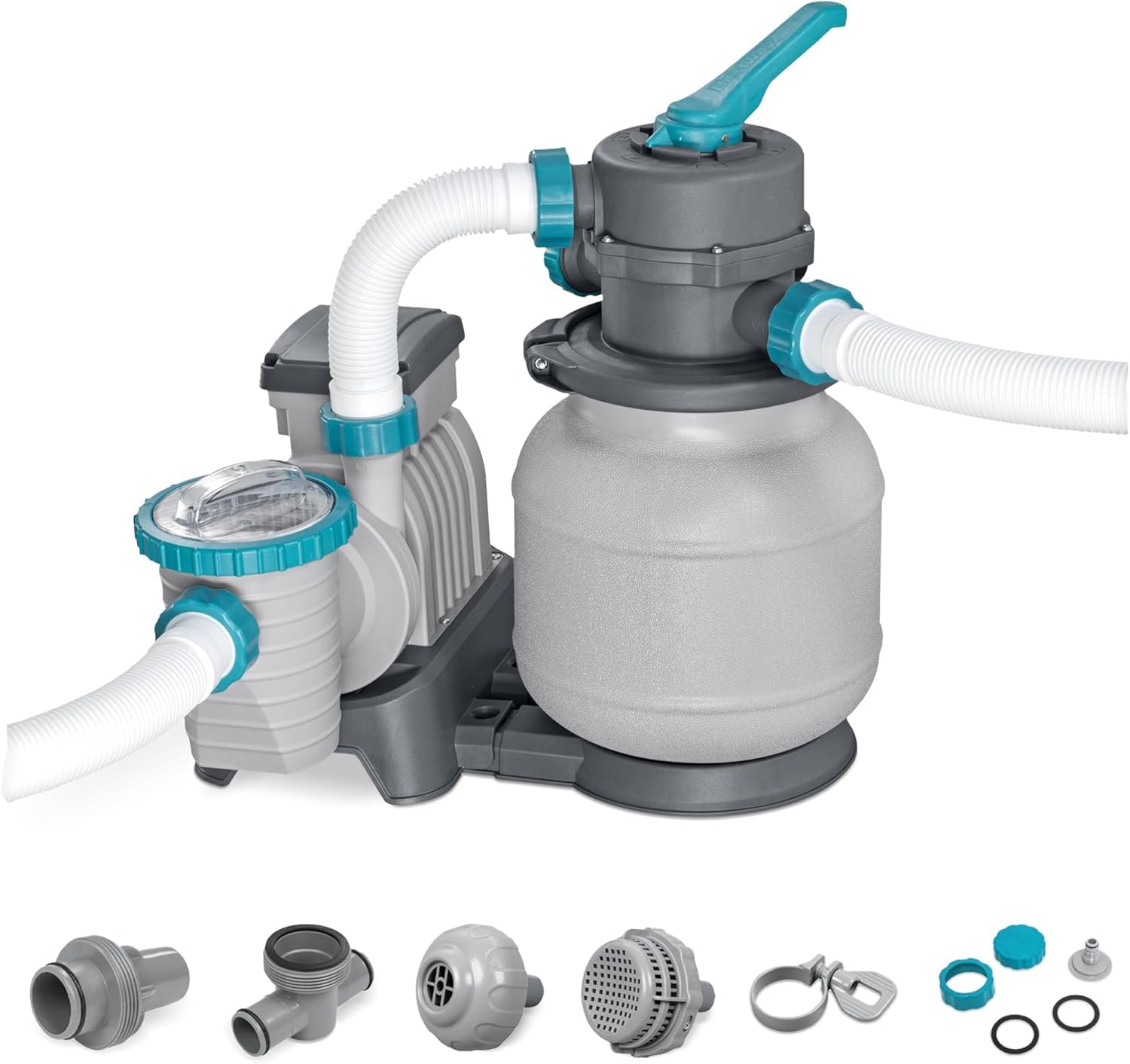 Bestway Pompa di Filtraggio a Sabbia Flowclear 58497, Portata 5.678 L/H per Piscine Fuori Terra