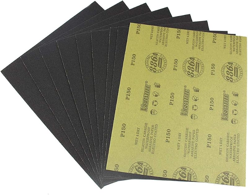 MAXAMN 80 Grit Sandpaper, 10Pcs 9 x 11 Wet Dry Sandpaper Sheets, for Wood