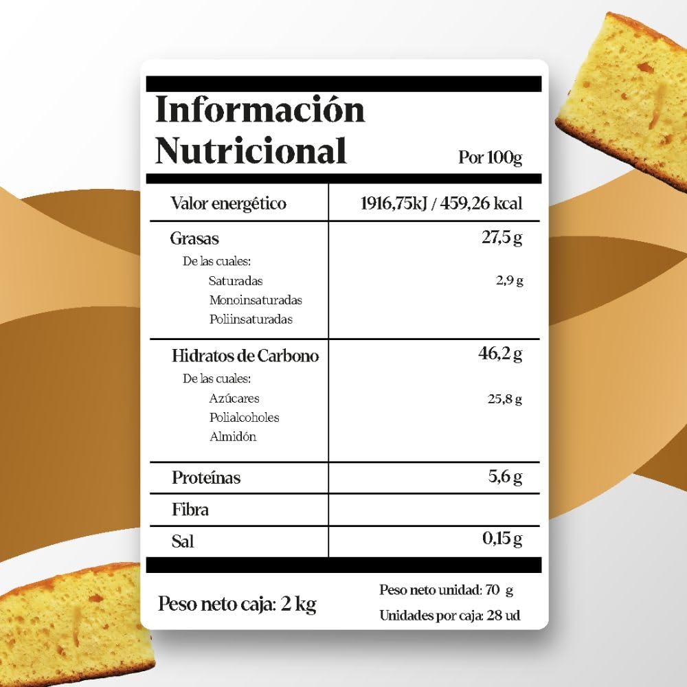 LAPASION - Bizcocho COC envuelto | Bizcochos Casero | Individual | Sobaos | Bollos caseras | Bollería | Ideales para Desayunos y Meriendas | 2 Kg