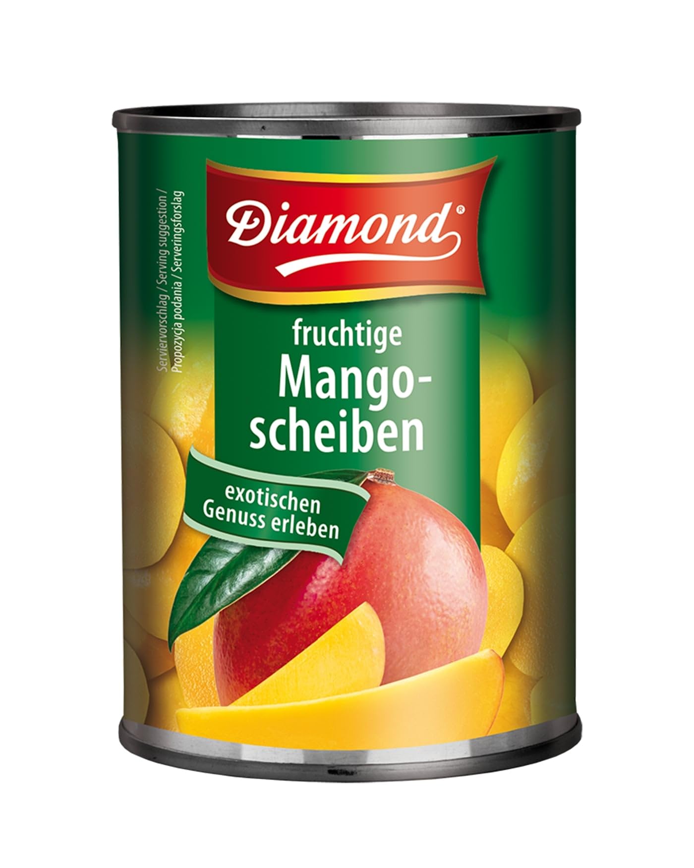 DIAMOND Mangofrüchte in Scheiben, leicht gezuckerte Mangoscheiben, Obstkonserve in der Dose - 12 x 425 ml