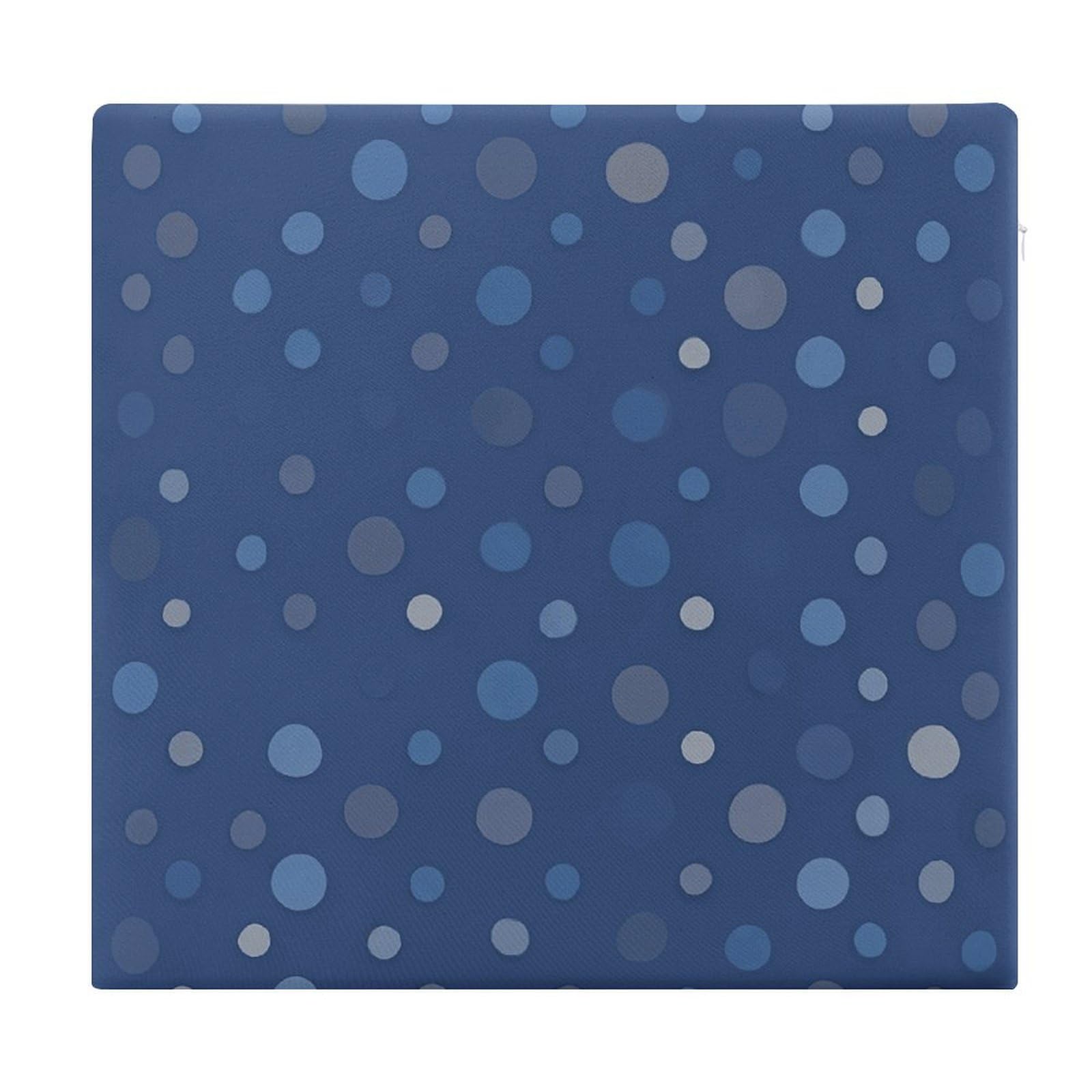 Coussin de sol de méditation carré bleu marine motif pois 38x35cm