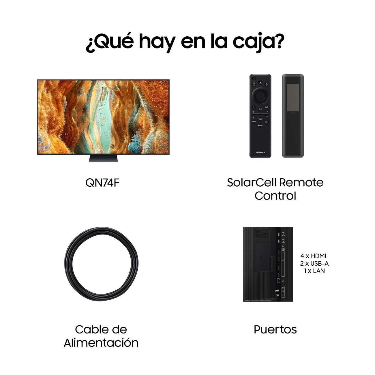 Samsung TV 65 Pulgadas Neo QLED QN74F 4K Mini LED Smart TV con Vision AI, Quantum Matrix Technology Slim y más de 500 Canales