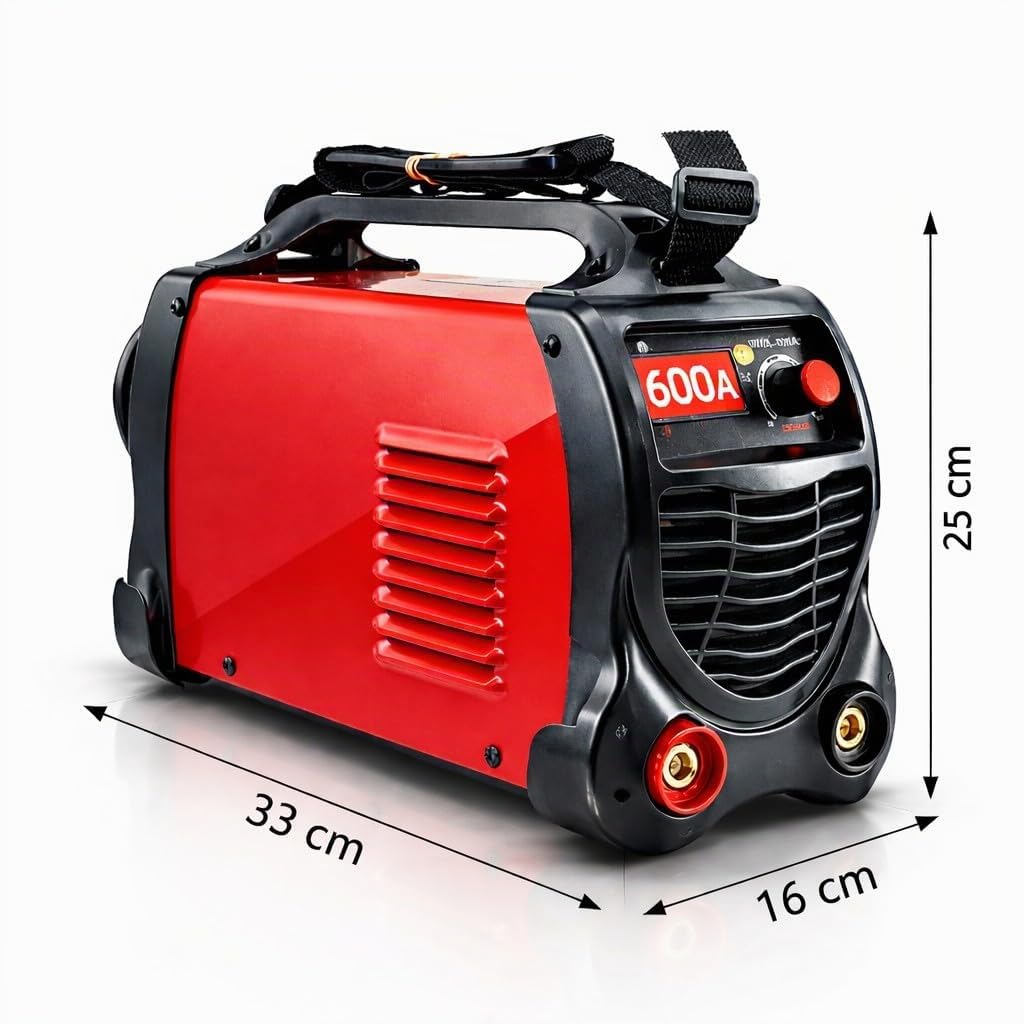 Saldatrice inverter ad Elettrodo 600 Ampere Con Ventilazione Saldatura ad Arco Ampio Display LCD Digitale Saldatrice Elettrica Portatile per Fabbro con Cavi e Maschera in Valigetta