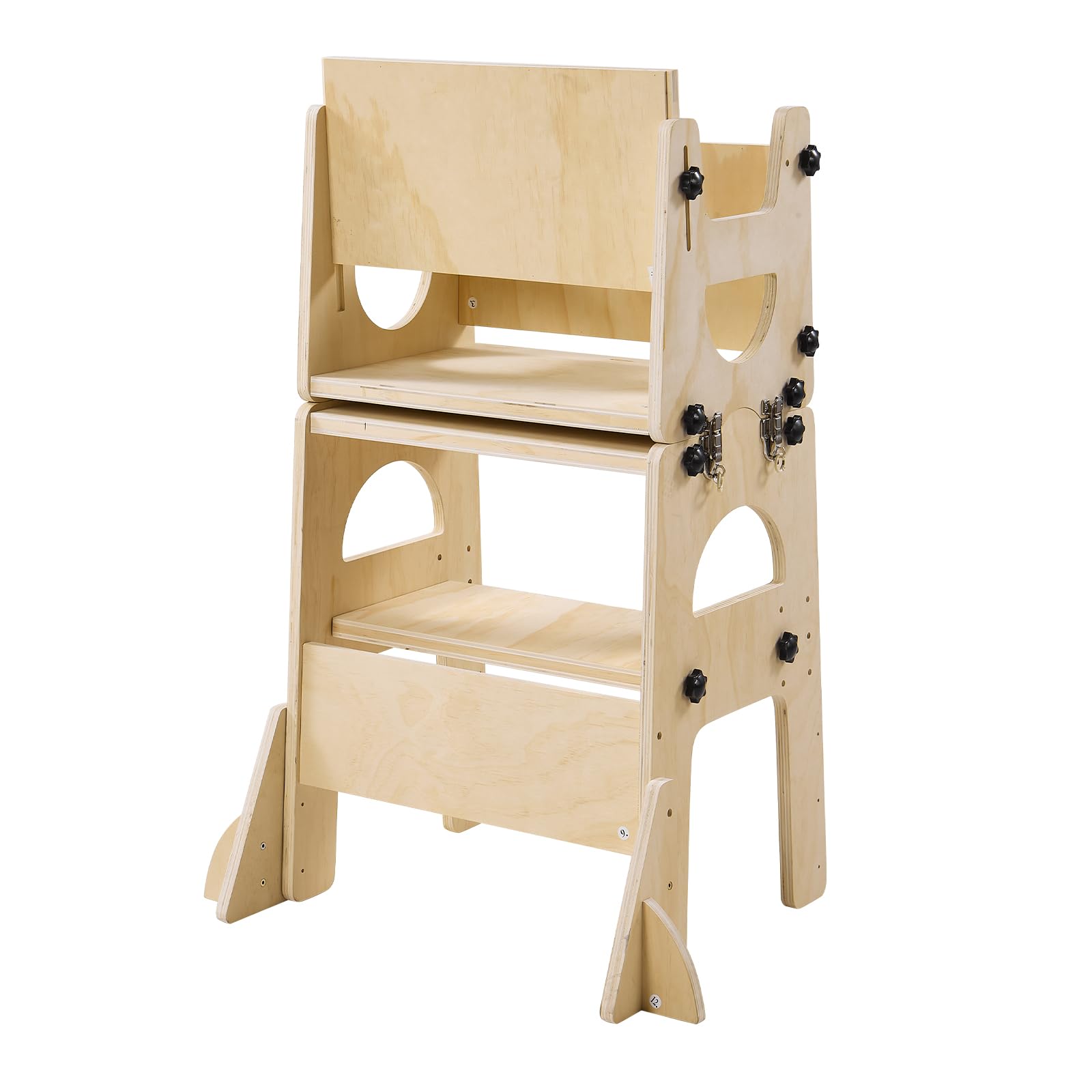 VEVOR Torre de Aprendizaje Montessori Plegable para Niños Multifuncional | Torre Ayudante de Cocina Infantil, Juego de Mesa y Silla Convertible para Bebés de Madera, para Destete Comer Jugar Dibujar