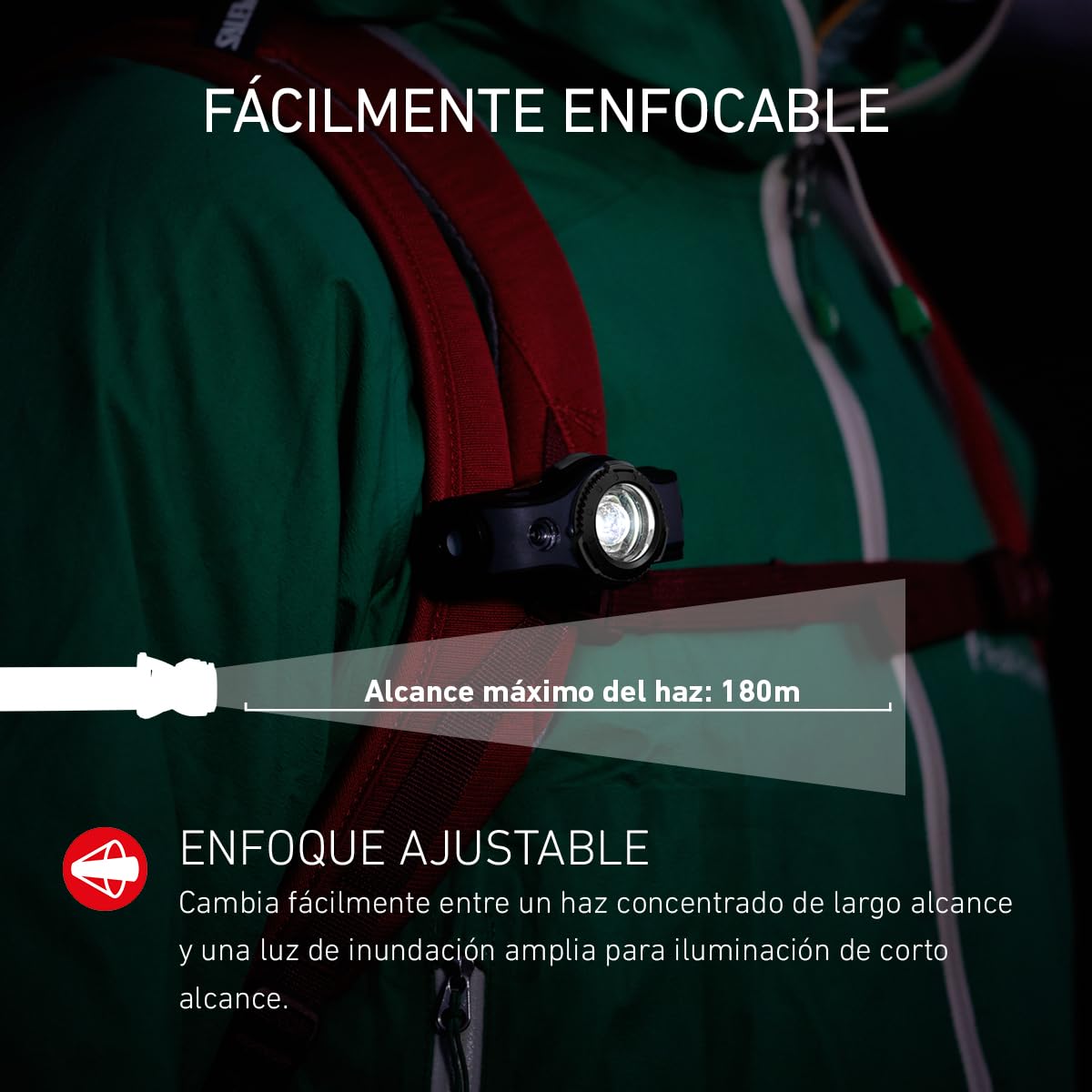 Ledlenser MH5 - Linterna frontal LED recargable de exterior, potente y superbrillante con 400 lm, 2 en 1 linterna frontal/de mano, para correr o senderismo, 35 h de autonomía