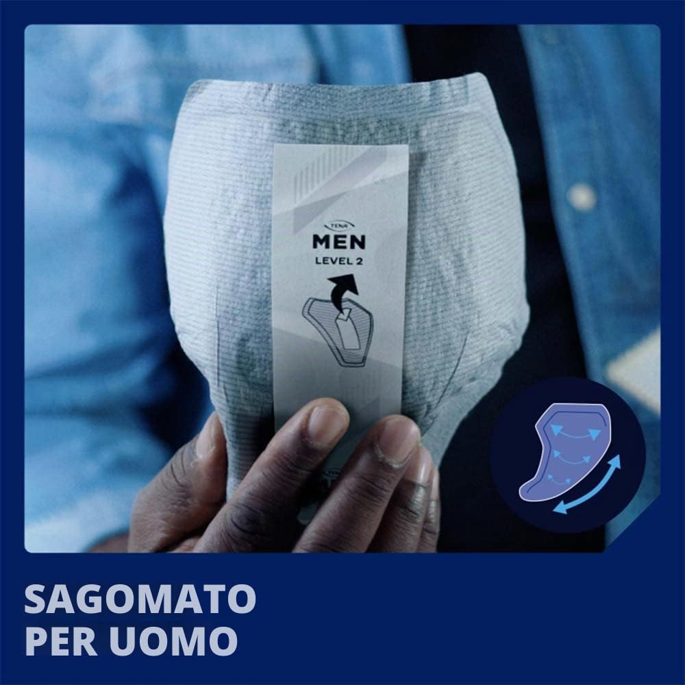 Assorbente di protezione per incontinenza maschile Tena Men - Livello 3 - Cartone da 16x6