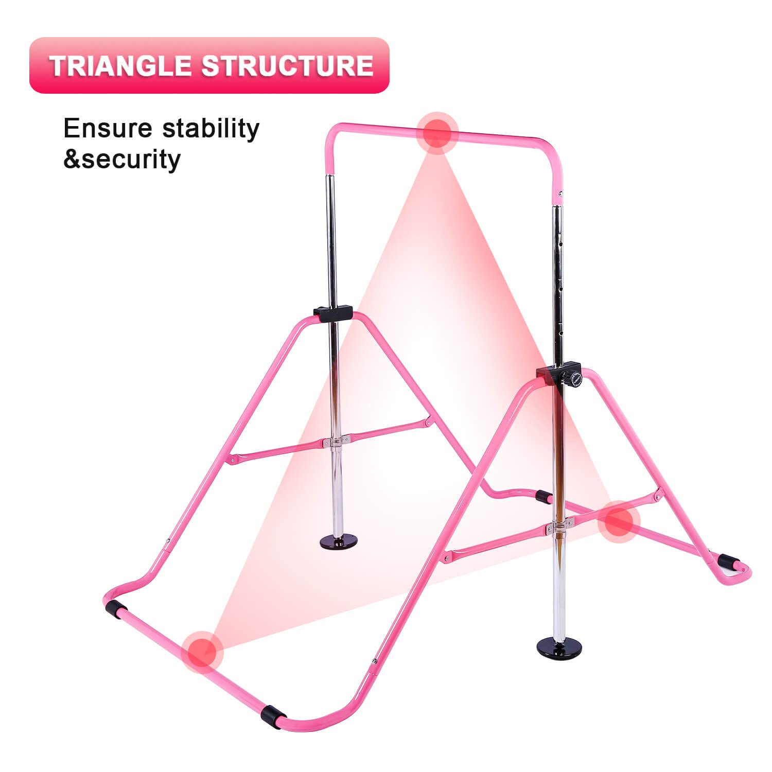 RINREA Gymnastic Bars for Kids with Adjustable Height, Folding