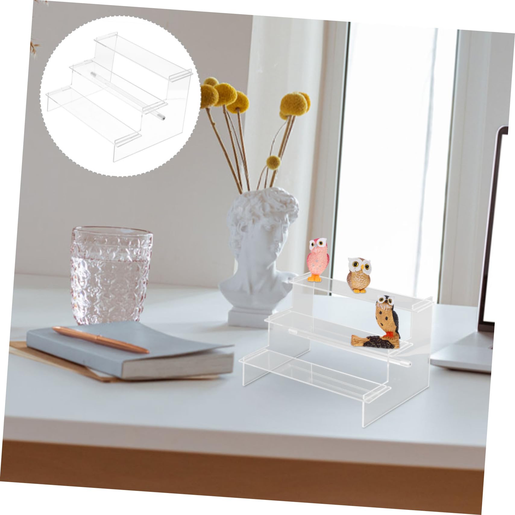 VILLFUL Transparent Three-layer Display Rack Collection Display Rack Acrylic Display Stand Makeup Holder Crafts Display Stand Collection Model Storage Rack Jewelry Display Stand