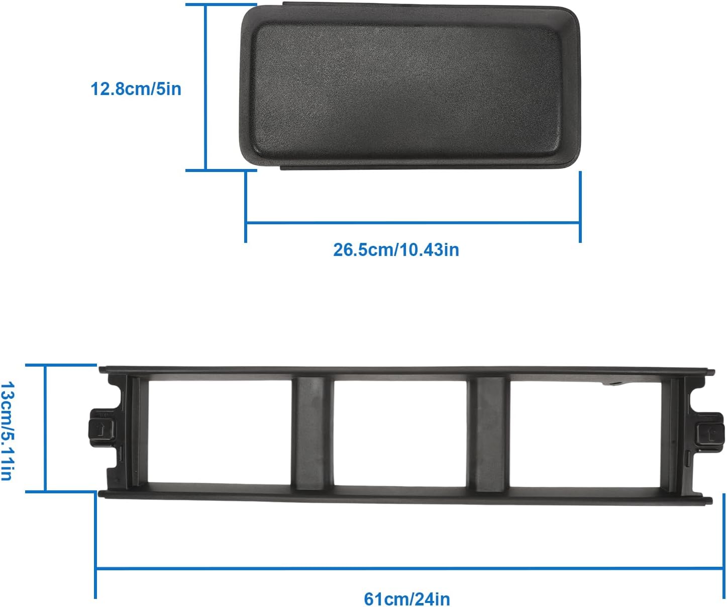 1 Set of Front Bumper Lower Grille Panel Trim Cover with Bumper Guards Pads Inserts End Caps Fit for Ford F150 2018 2019 2020 (Black)