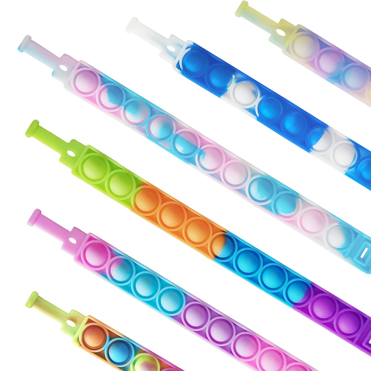 45 Pop Bracelets – Pop Push It Fidget Bracelet Set – Stressabbau & Sensorisches Spielzeug Für Kinder & Erwachsene