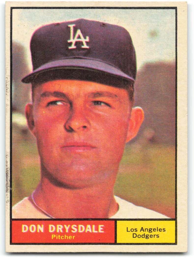 1961 Topps #260 Don Drysdale NM Near Mint Los Angeles Dodgers Baseball Trading Card