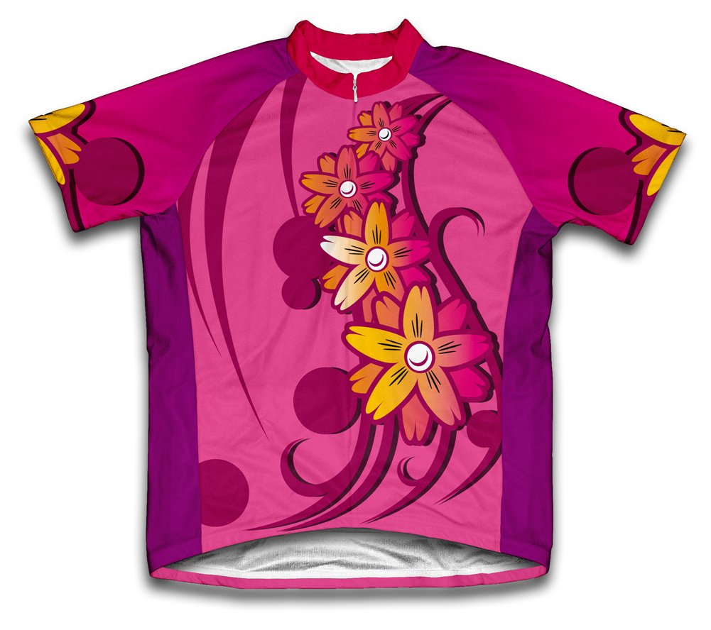 ScudoPro Pink Blosom Short Sleeve Cycling Jersey for Women - Size 2XL