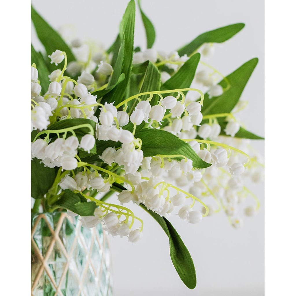 Fiori Finti, Piante Artificiali, Bouquet di Fiori di Seta, Set con Vaso, convallarie Primaverili, Decorazioni per casa, Hotel, Feste, Matrimoni, Fiori Finti AR