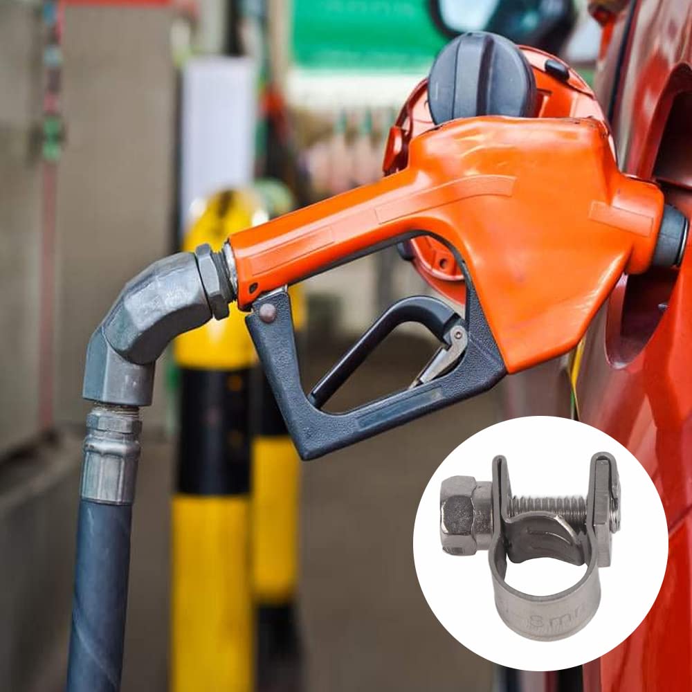 MOUMOUTEN Hose Clamp, 10pcs Stainless Steel Mini Fuel Line Pipe Hose Clamp Clip 6mm-20mm Optional Size for Thin Wall Hose in Small Sizes(14-16Mm)