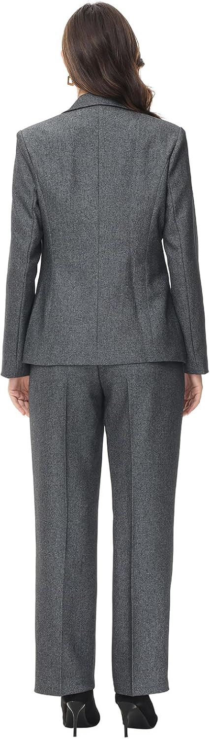 Lamgool Women's 2 Piece Business Suit Single Breasted Blazer Pant Set Slim Fit for Work Office Daily Wear - Image 5