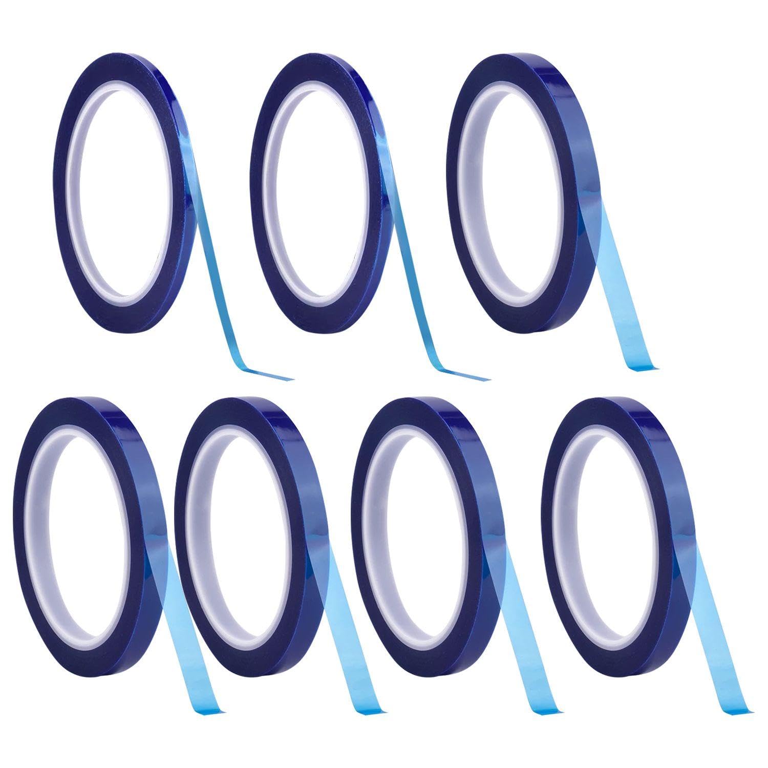 Ejufns Blue 7 Rolls Of Tape, High Temperature Resistant Silicone, 3D Printing Thermal Tape, Electronic Product Processing, Suitable For Industrial Science And Product Packaging.