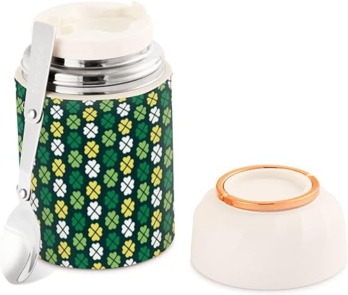 Miniatura 2 de Cute Lucky Saint St Patrick Day - Recipiente aislado para alimentos con cuchara de 17 oz16.9 fl oz, recipientes de acero inoxidable a prueba de
