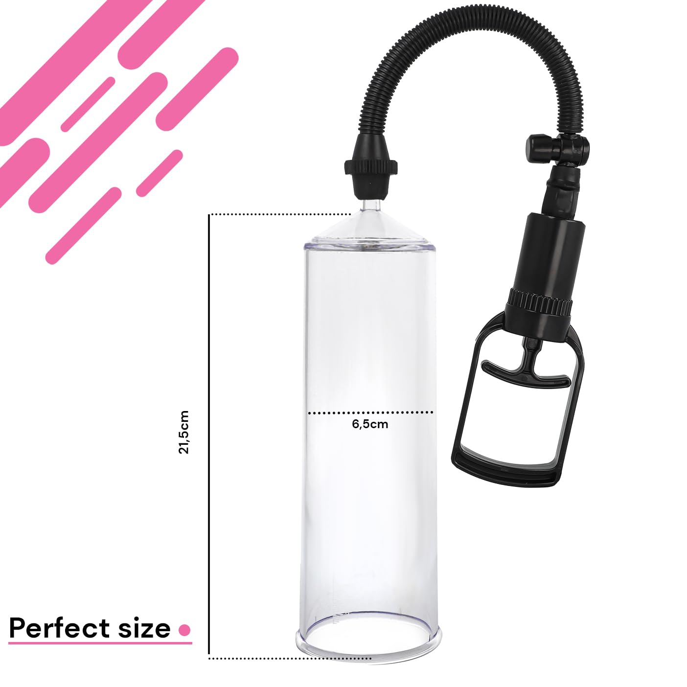 Masturbateur Homme Pompes à Pénis 21.5cm ⌀6.5cm ABS TPR Transparent Pompe Penis 3 Poignets Interchangeables agrandir son pénis - Érection Durable pompe a penis pompe a pénis pour homme FOPS P02